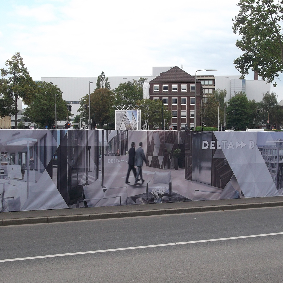 Delta D Bauzaunbanner